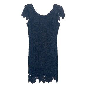 ❤️ DOUBLE ZERO Black Floral Lace Mini Dress Size S